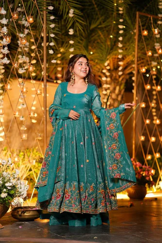 rama designer soft crunchy silk embroidered